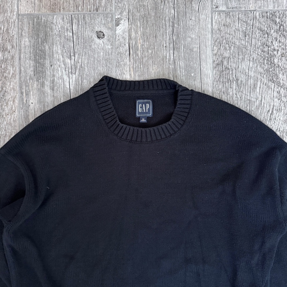 Gap Black Crewneck Knit Sweater Black Men’s Medium